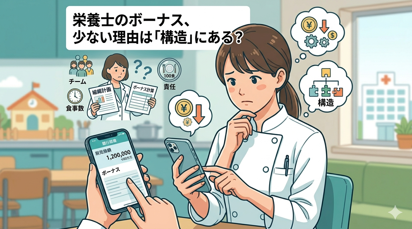 栄養士のボーナスは少ない？平均・実態・増やす方法まで徹底解説【搾取されない転職戦略】