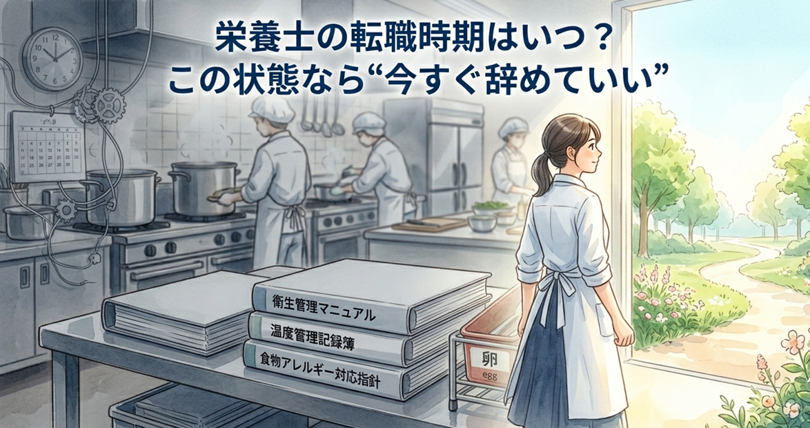 【限界サイン】栄養士の転職時期はいつ？この状態なら“今すぐ辞めていい”と現場経験者が断言