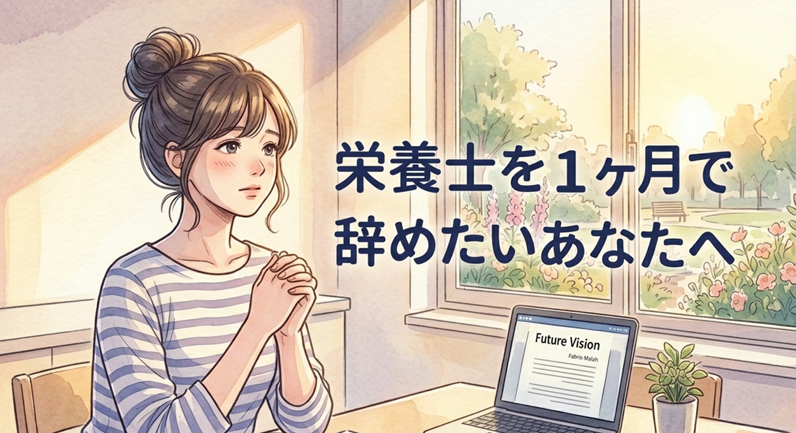 栄養士を1ヶ月で辞めたいあなたへ｜それ“甘え”じゃない。現場で潰れる人の共通点と判断基準